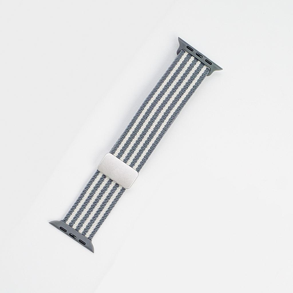 Suitable for Apple Watch with Nylon Braided Magnetic Buckle, Four Stripes, Two Color Nylon Watch Strap