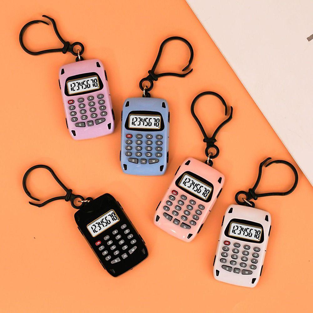 Mini Pocket Calculators 8 Digits Display Key Ring Portable Electronic Calculator  Student