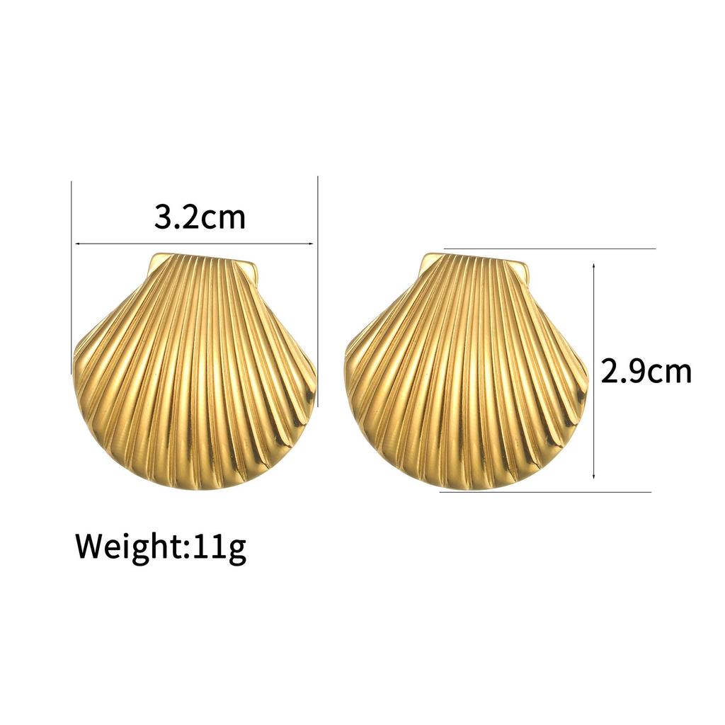 Anello Aperto INS Moda Acciaio Inossidabile Stella Marina Perla - Anello Dito Esagerato Placcato Oro 18K da Donna
