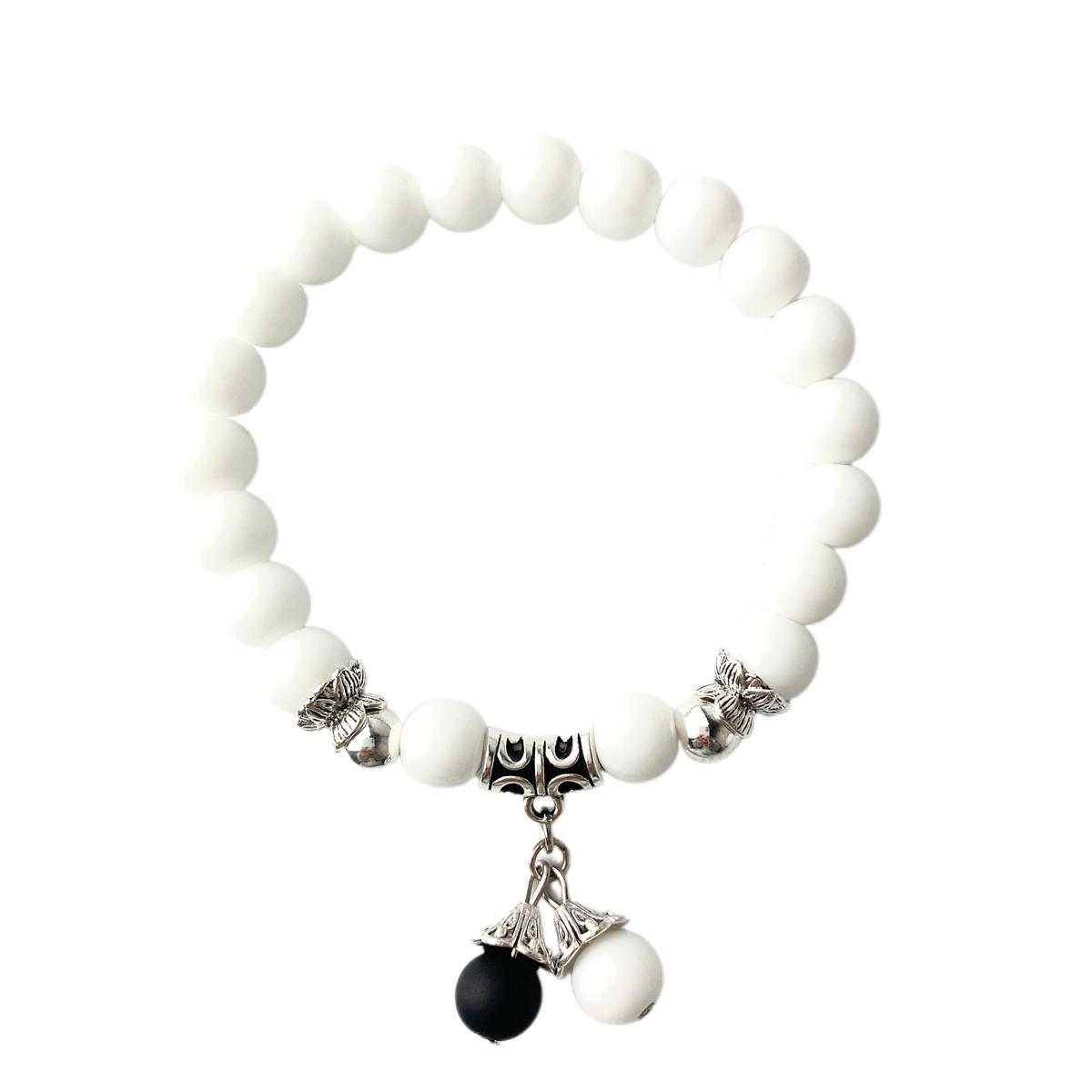 

Парні браслети для жінок, чоловіків, відповідні любителі, натуральні камені, намистини, браслет для йоги, подарунок на день Святого Валентина, ювелірні вироби білий