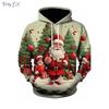 Christmas Sweatshirts for Men 3D Pattern Print Casual Pullover Hoodies Tops Harajuku Street Kangaroo Pocket Long Sleeve Clothing