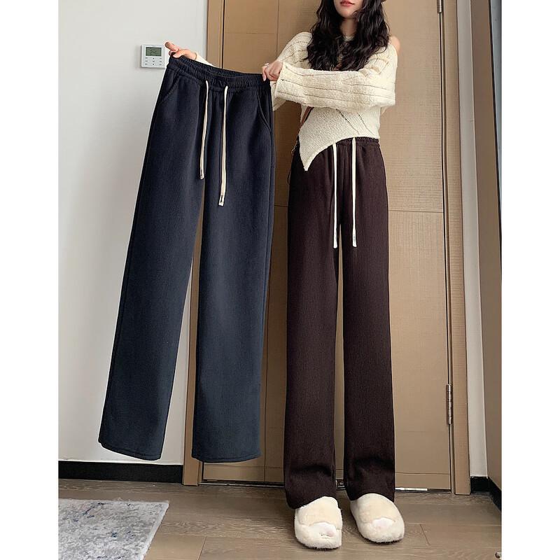 Demana Winter Fleece-Lined Straight-Leg Casual Pants for Women