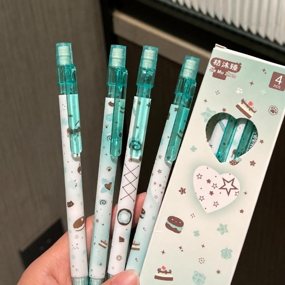 4pcs 0.5mm 2B Lead Mechanical Pencil Set Break Resistant Student Writing Pencil Back To School