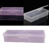 Art Rectangle Plastic Transparent Storage Box Rhinestone Brush Pen Buffer Grinding Files Container Case 19x7.5x3.8cm