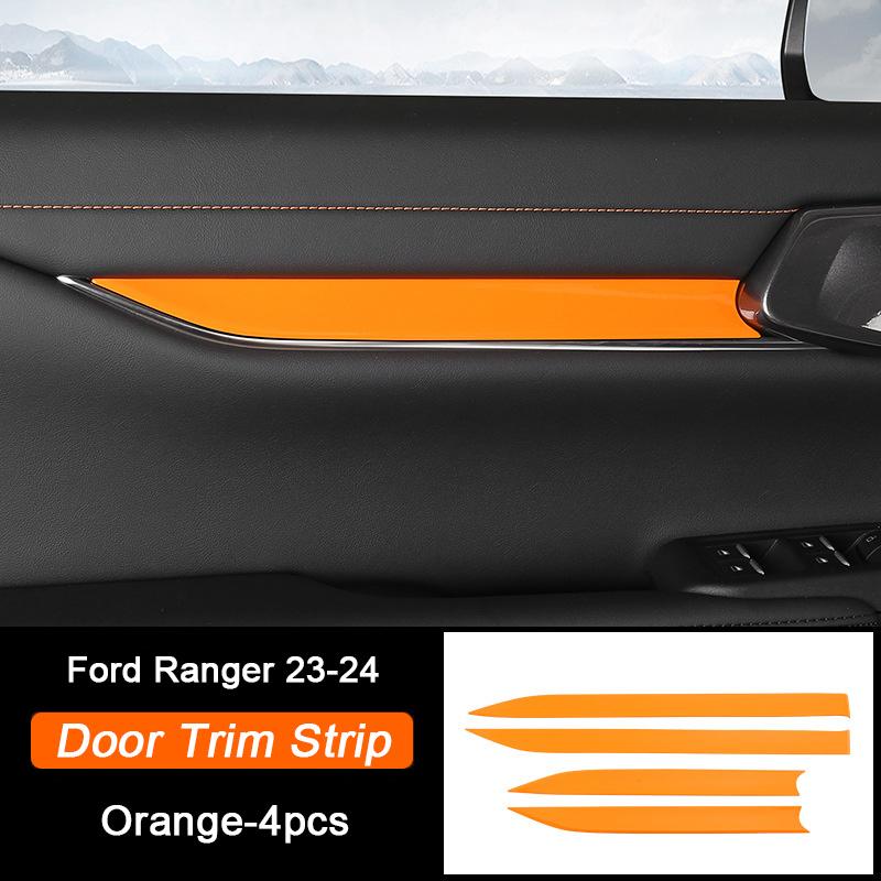 Orange Car Central Gear Shift Panel Rear Air Outlet Frame Door Trim Strip For Ford Ranger Raptor Wildtrak T9   2024 2025
