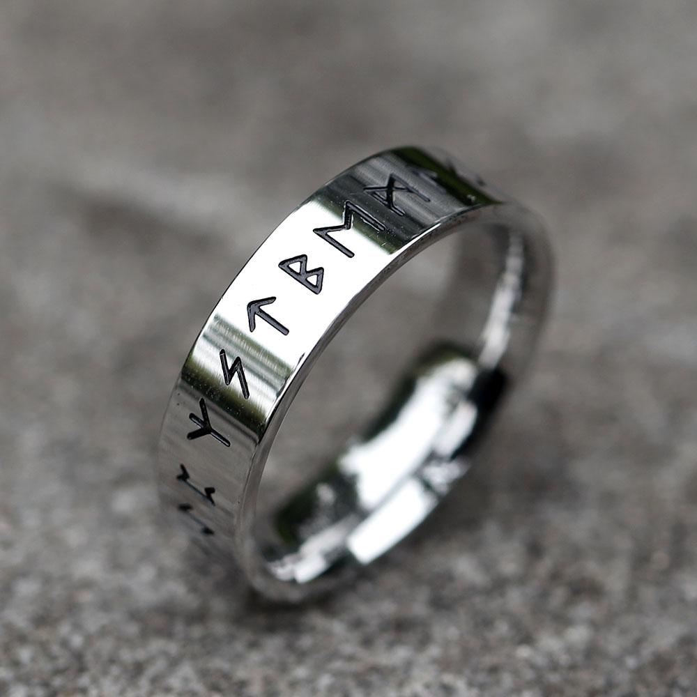2026 NEW Men's 316L Stainless-steel Rings Retro Odin Norse Viking Amulet Rune RING for Teen Fashion Jewelry Gifts Free Shipping