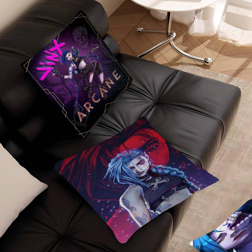 Game Arcane J-Jinx Pillowcase Toon Gift Cushion Cover Bedroom Home Sofa Chair Seat Decor Pillow Case
