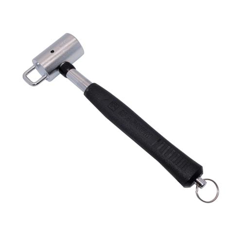 KAKUI Scaffolding Hammer with Safety Ring (Carabiner Tool Holder, One-Touch Detachable), Hammer Head 40mm, M-40, Silver/Black