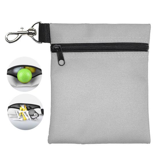 Golf Ball Carrier Bag with Lobster Buckle Portable Golf Tee Holder Zipper Golf Ball Waist Holding 7 Standard Golf