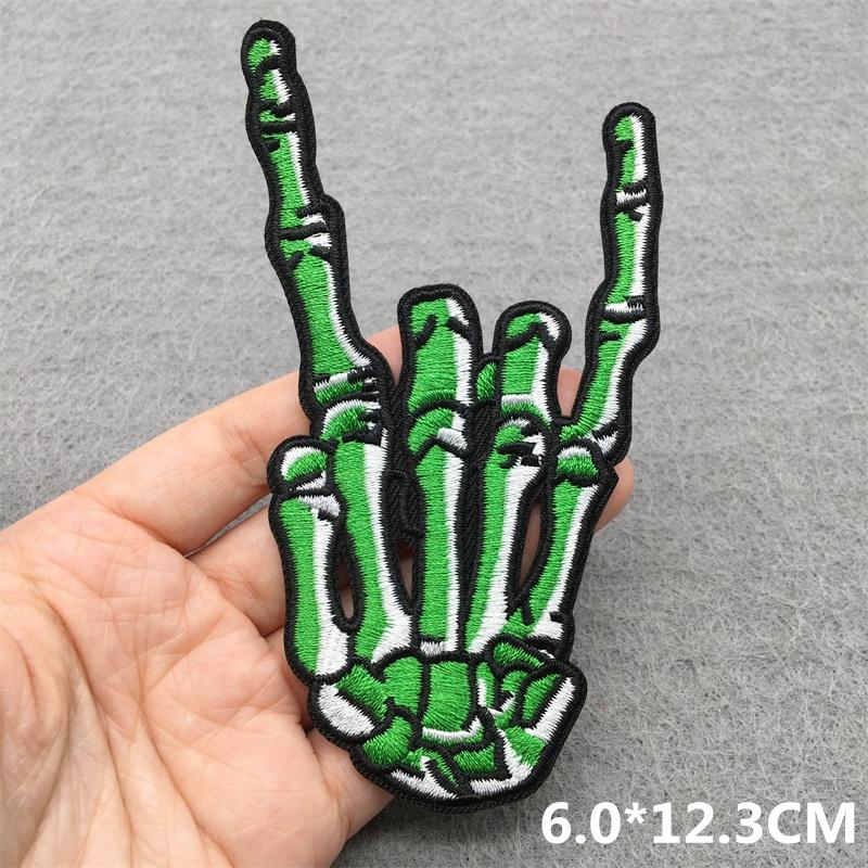 Music Optical Disc Embroidered Rock Patches On Clothes Headset Guitar Stripes Iron On Patches For Clothing Diy Appliques