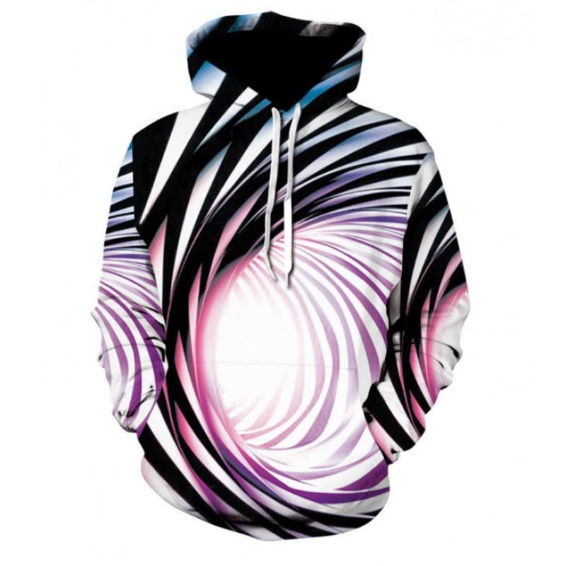 Mens Womens Christmas Santa 3D Digital Print Hooded Sweatshirt Loose Fit Winter Casual Top