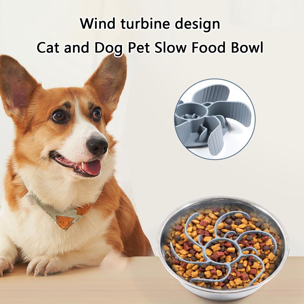 Slow Feeder Dog Bowl Insert With Strong Suction Cup NonSlip Silicone Pet Food Dispenser For Healthy Eating And Digestion