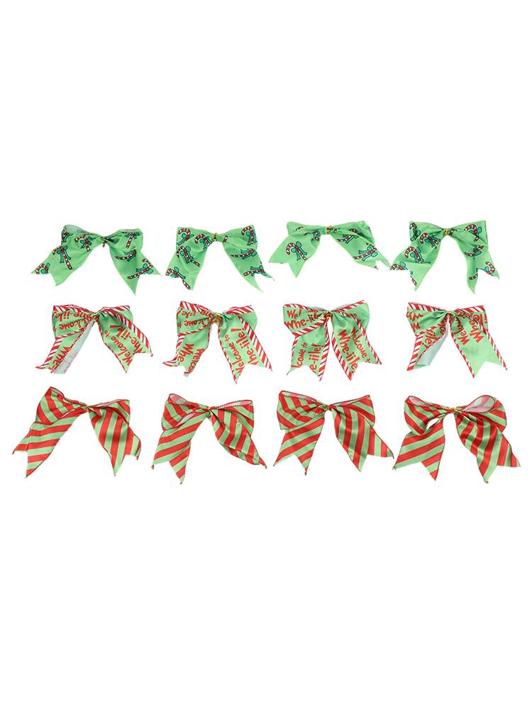 For Christmas Bow Decorations 12 Colorful Pieces Suitable for Trees and Party Use Cloth Material 66 Inches Size