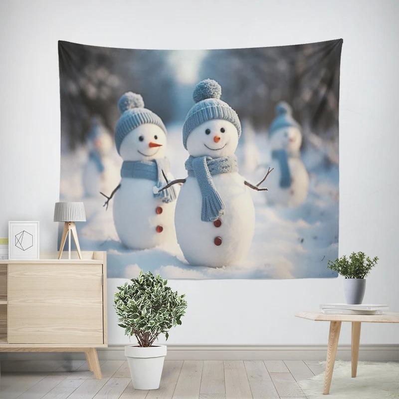 Natal Ano Novo Árvore de Natal Boneco de Neve Padrão Tapeçaria Sala de Estar Sofá Interior do Carro Tapeçaria Decorativa