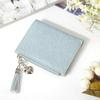 Small Wallets For Women Bifold Slim Coin Purse Zipper Id Card Holder - Blue