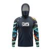 Mens Quick-Dry Hooded Fishing Shirt With Face Cover UV Protection Breathable Lightweight Summer Outdoor Sportswear