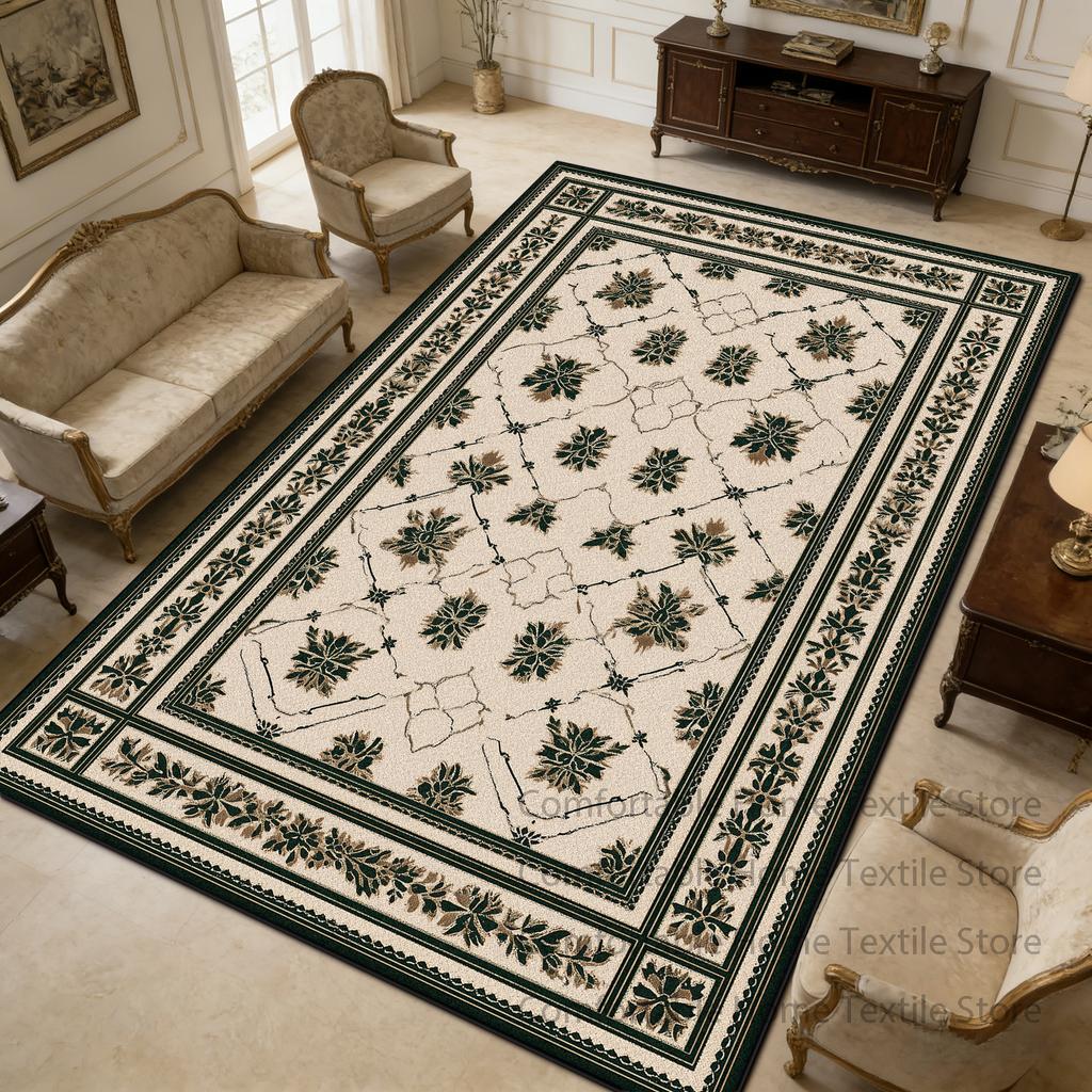 Off White Retro Ethnic Style Non-slip Fluffy Rug Decoration Living Room Washable Soft Carpet Large Area Short Velvet Floor Mats