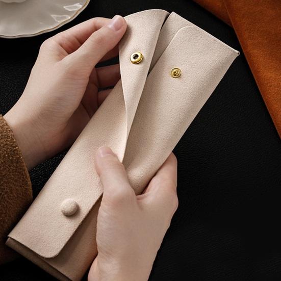 Schmuckaufbewahrungsbeutel Druckknopf Mikrofaser Schmuckbeutel Kratzfest Reise Schmuckorganizer für Halskette Ohrstecker Ringe