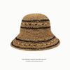 Vintage Wide Brim Sun Hat Spring Summer Women Foldable Simple Straw Hat Outdoor Travel Beach UV Protection Bucket Hat Panama Cap