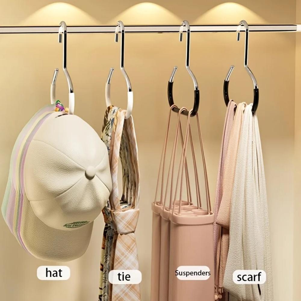Durable Circle Ring Hat Hanger Non-marking Non-slip Hat Storage Hook Scarf Towel Tie Hanging Rack Wardrobe Accessory Organizer