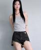 Awodeijeu Cut-Off Vintage Denim Shorts [Vintage Black]