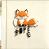 Cartoon Adhesive Key Holder Wooden Wall-mount Hanger Lovely Animal Key Hook  Hallway