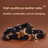 Pet Products Tiger's Eye Stone Dog Collar Alloy Wear-resistant Adjustable Button PU Leather Cat Neck Ring