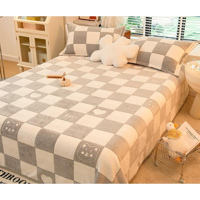 Active Printing Dyeing Double-sided Plush Blanket Dormitory Single Blankets Soft Skin Friendly Bed Sheets Bedclothes Multi Functional Covers 1pcs