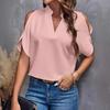 Summer Women's Solid Color V-Neck Off-Shoulder Chiffon Blouse