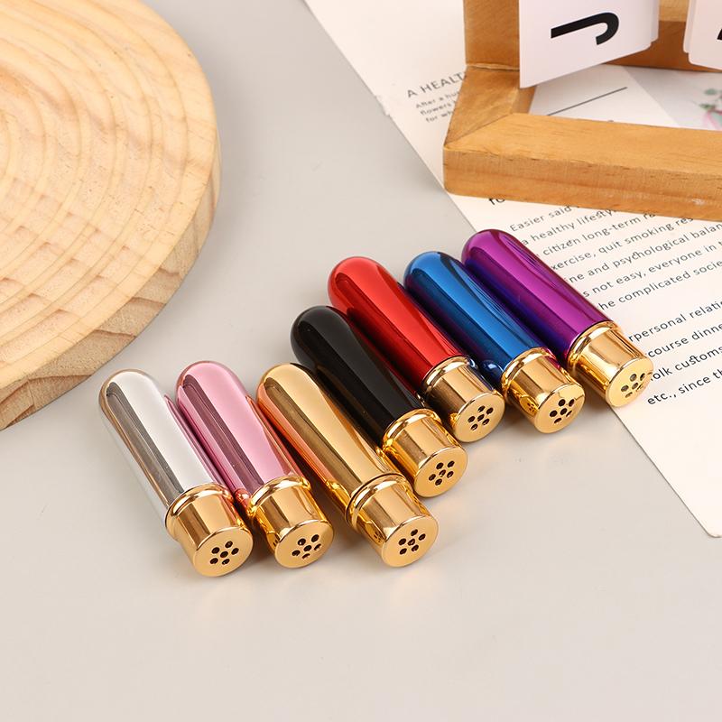 1Pcs Nasal Inhalers For Essential Oils Aromatherapy Blank Aluminum Tubes 5Ml Refillable Bottles With Replacement Wicks