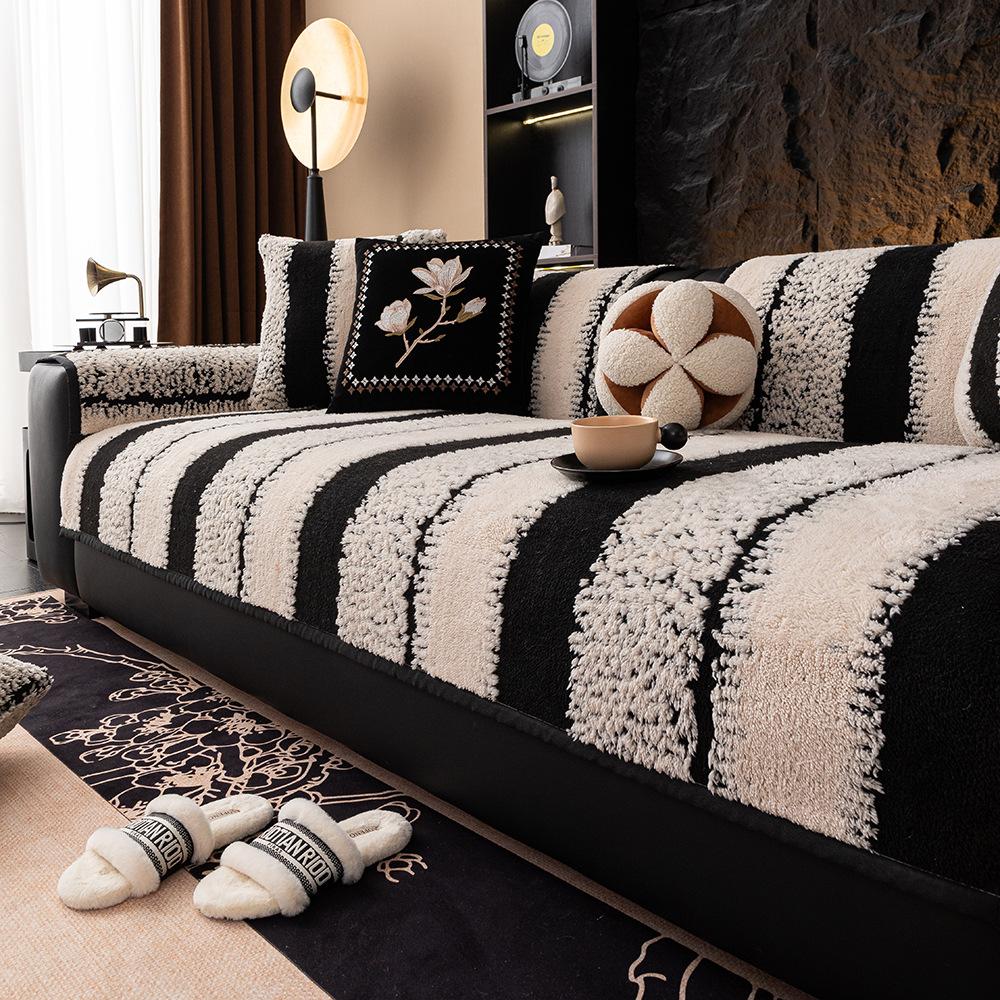 

Shu Cotton Lint Sofa Cushion, Universal In All Seasons, Non-Slip Thickened Seat Cushion, Light Luxury, Advanced Winter Warm Cover Sofa Blanket 70*70cm