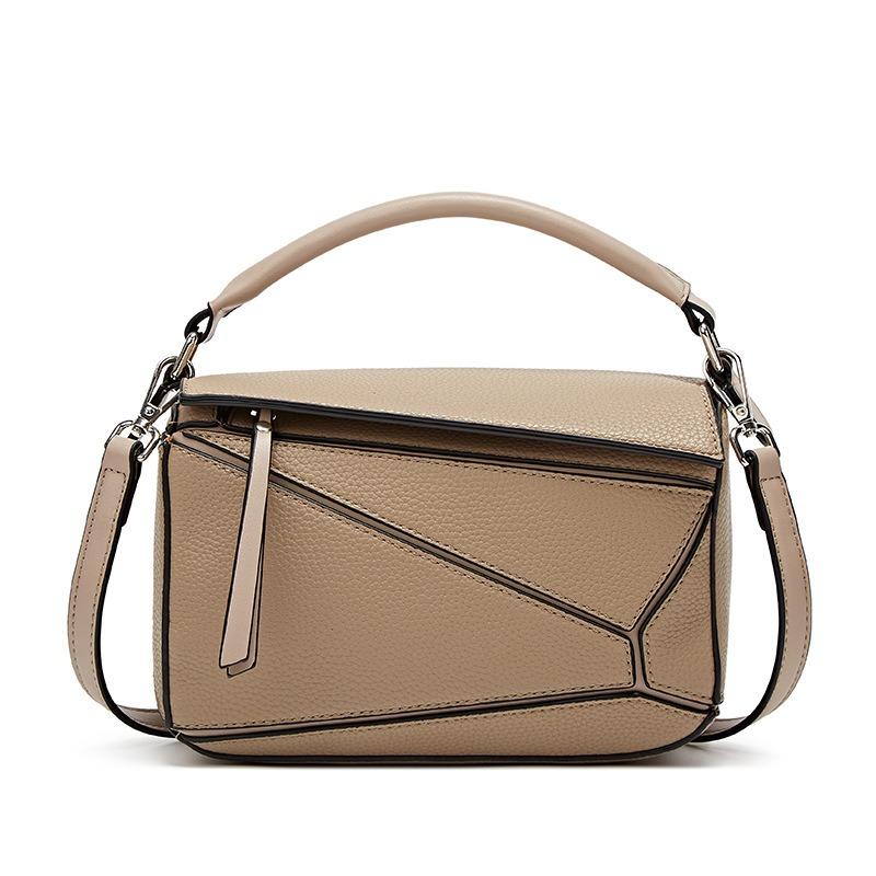 Simple Portable Geometric Bag, Autumn and Winter New Versatile Splicing Pillow Bag, Light and Large-capacity Shoulder Messenger Women's Bag