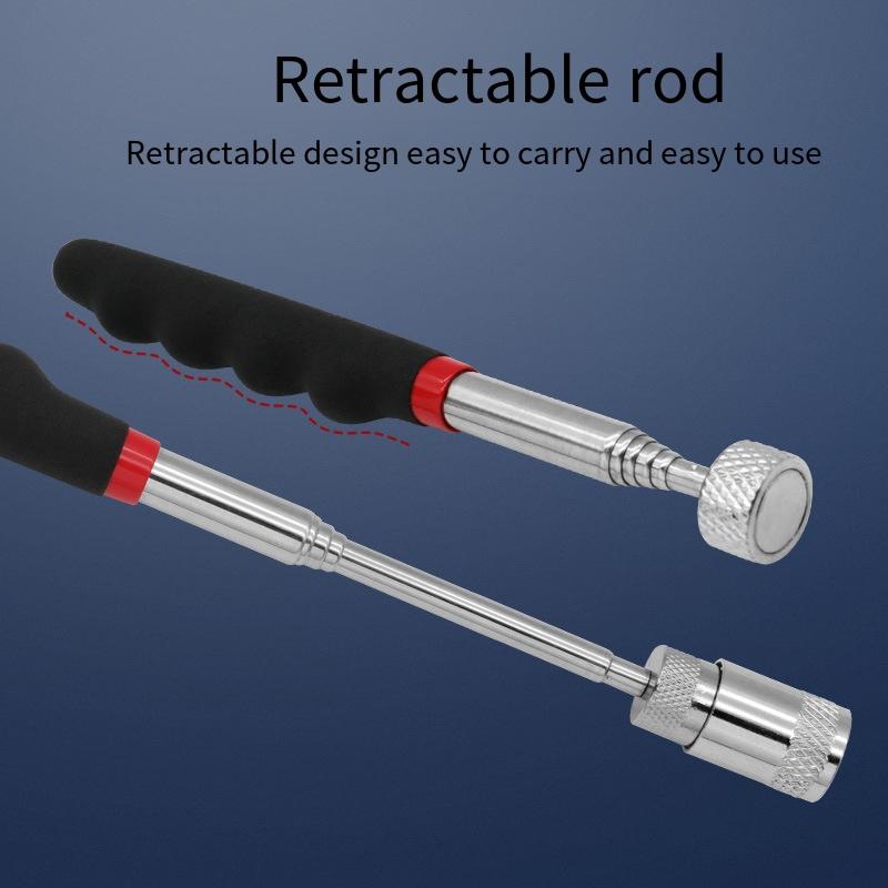 1PC Teleskop-Pickup mit LED-Licht, magnetische Saugstange, Saugeisenstange, 0 Metallteile, magnetisches Saugwerkzeug, Teleskop-Pickup