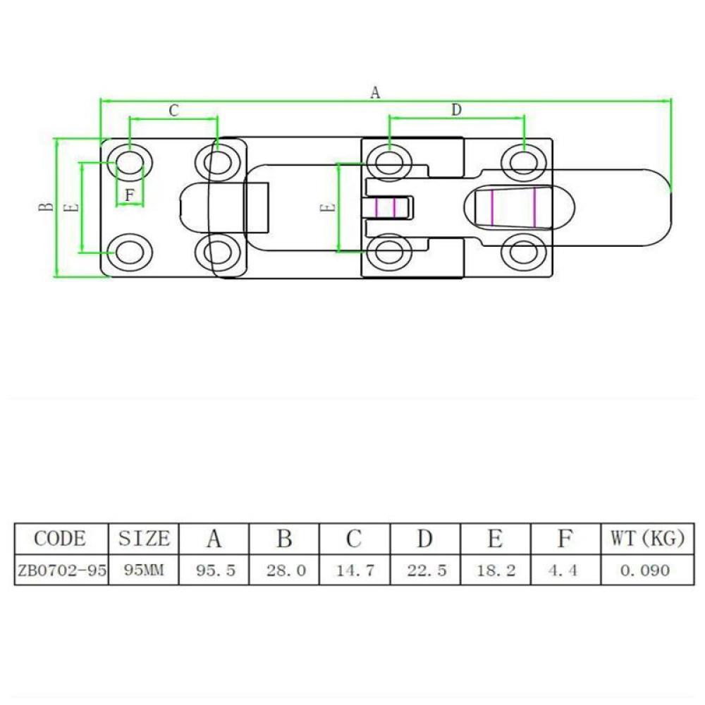 316 Stainless Steel Buckle With Lock Hole Hatch Buckle Marine Yacht Safety Latch Ship Lock Buckle Yacht Accessories