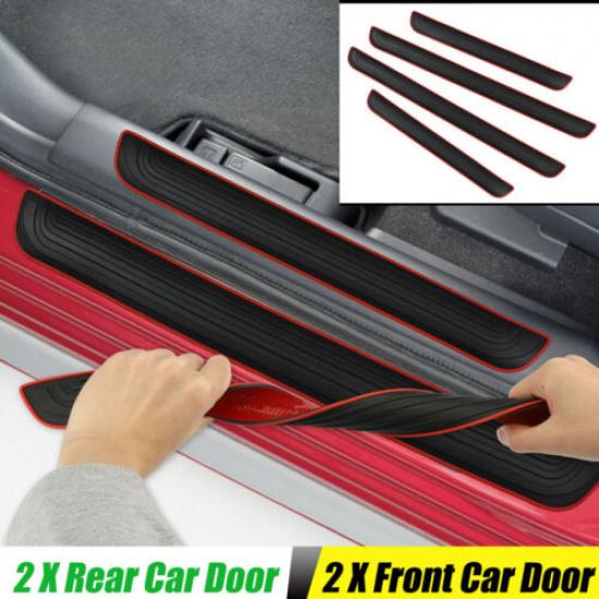 4pc Universal Car Door Scuff Sill Protector Cover Panel Step Stickers Accessory