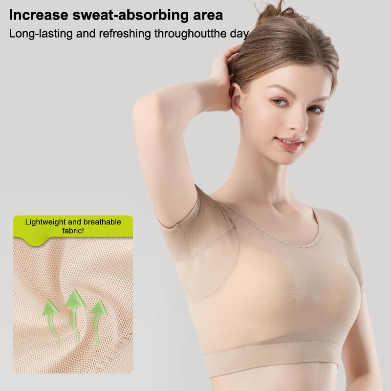 Breathable Sweat Absorbing Clothes Ultra-Thin Mesh Quick-Drying Chest Wrap Vest Sweat Proof Underarm Sweat Pads T-Shirt Women
