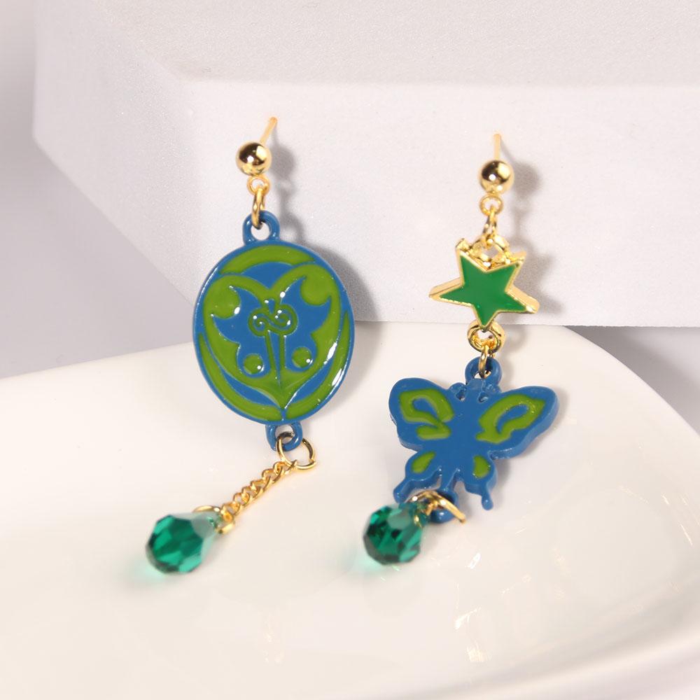 Anime JoJos Bizarre Adventure Ohrringe Stone Ocean Cosplay Jolyne Cujoh Kujo Schmetterling Ohrringe Ohrclips Für Frauen Männer Schmuck