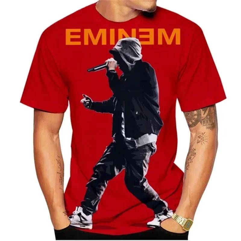 

Rapper EMINEM 3D Printed Hip-hop T-shirt Men Women s Clothing Tees Harajuku Fashion Casual Short-sleeved Hip-hop Shirt y2k Tops L