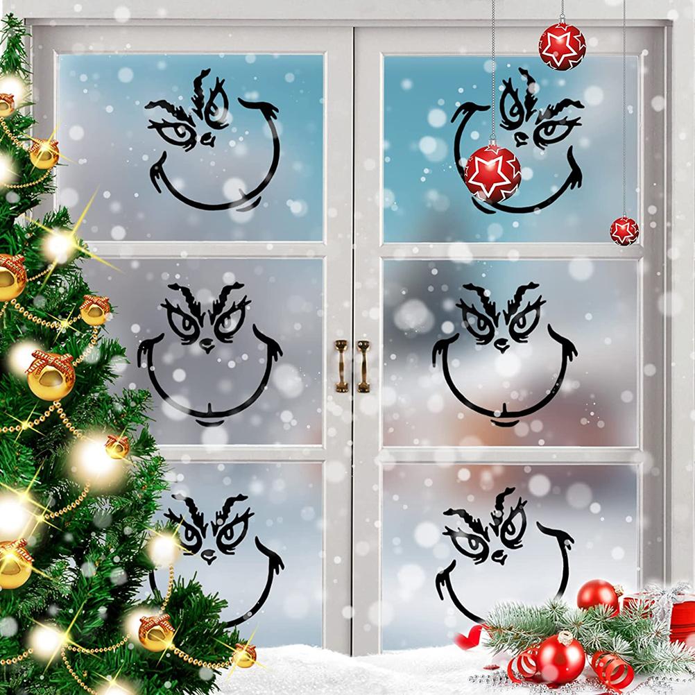 10 kusů Vánoční nálepka dekorace kreslená karikatura vinylové nálepky na ozdoby pro