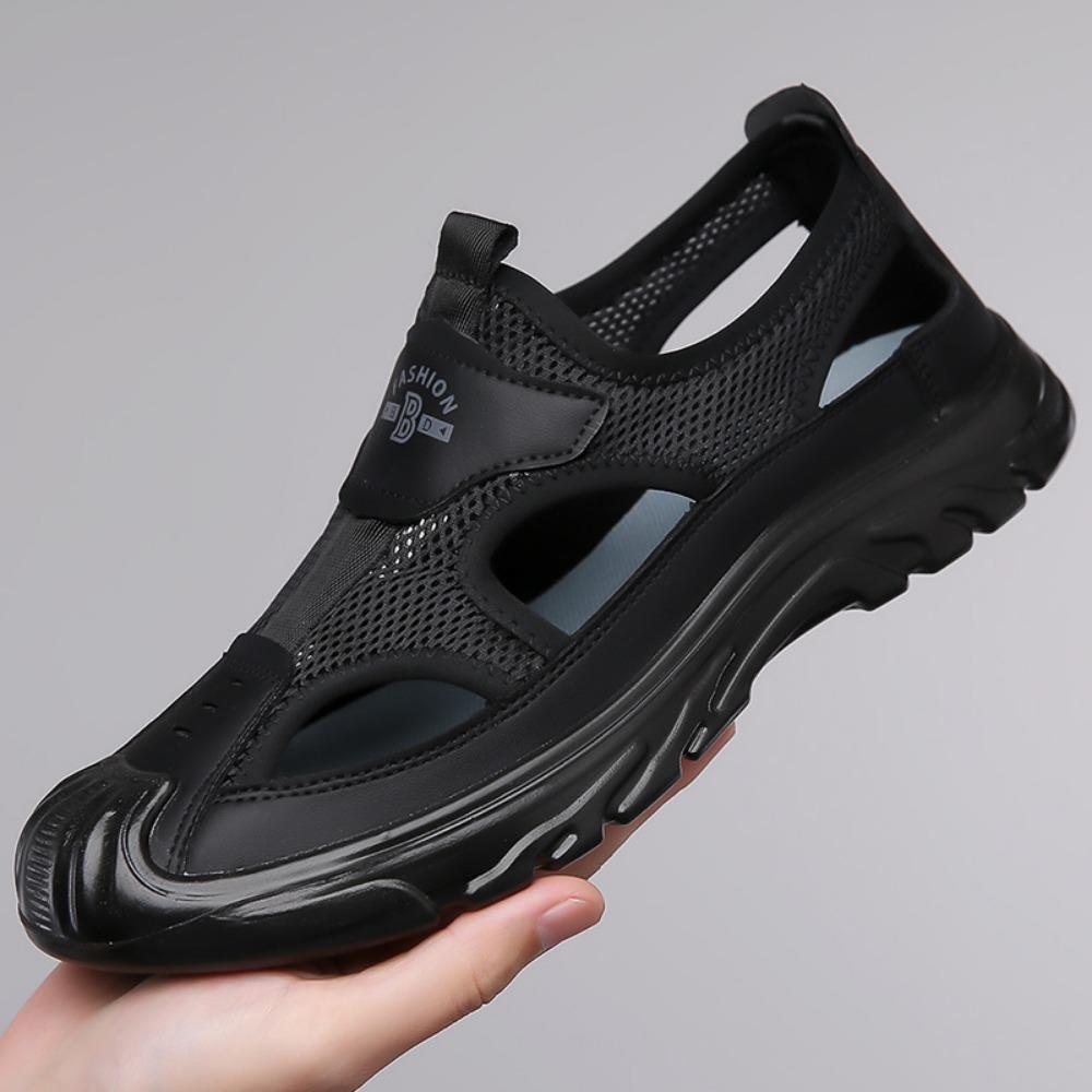 Breathable Men Summer Sandals Hollow Mesh Slip Resistant Lightweight Outdoor Sports Casual Beach Shoes