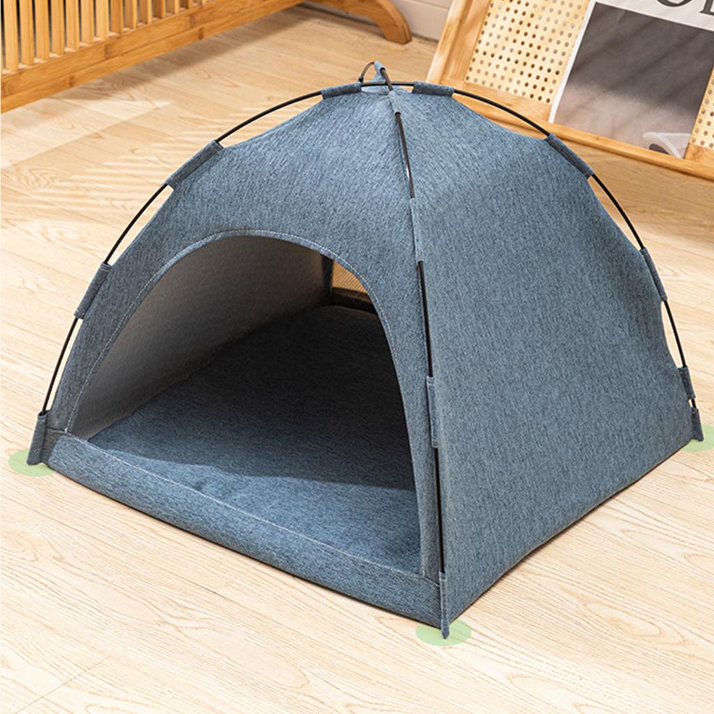 Cat Tent Bed Large Space Breathable Comfortable Washable Pet Tent House for Pet Cat Dog All Seasons S Size Blue