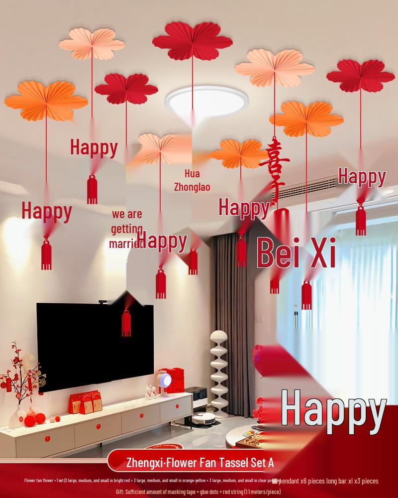 Ceiling Hanging Decorations: Wedding, Living Room, Bedroom, Boudoir Pendants & Fan Floral Ornaments