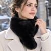 Women's Thick Reversible Neck Warmer with Fuzzy Collar Versatile Winter Scarf