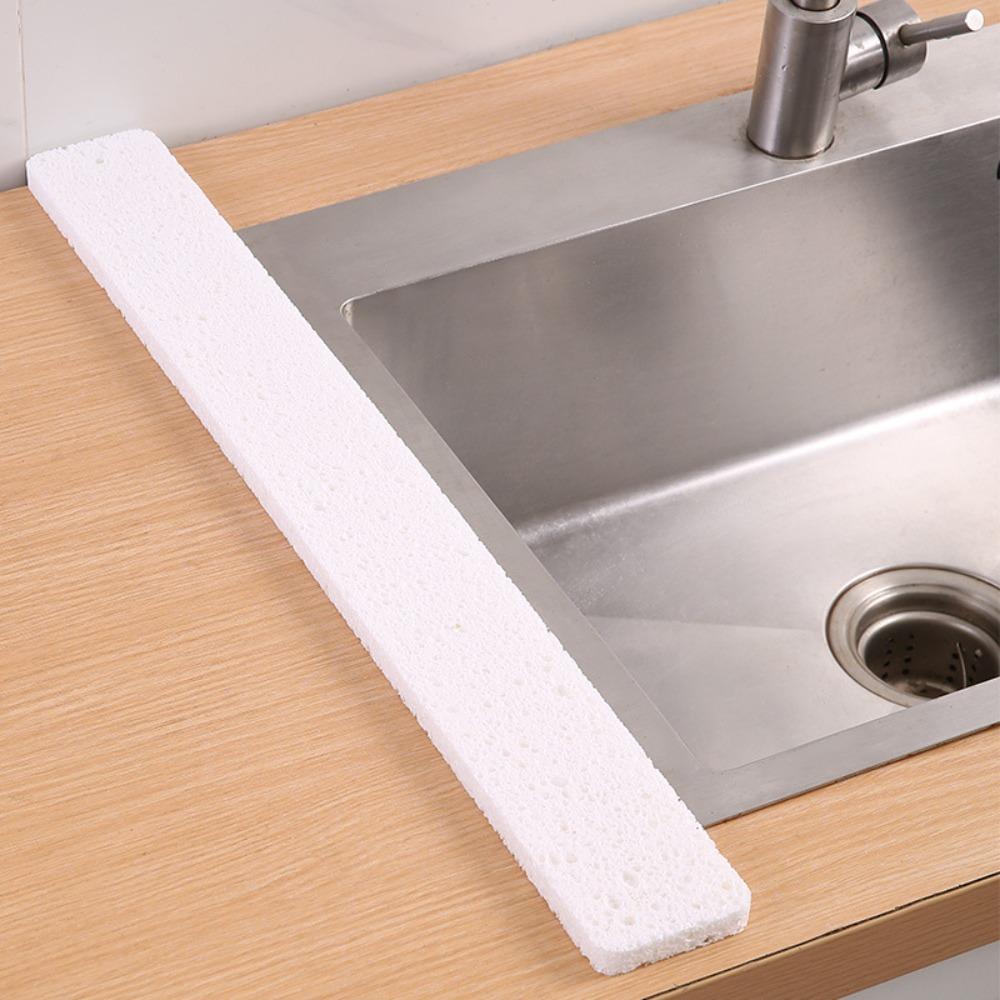 59cm Wood Pulp Cotton Kitchen Sink Sponge Pad Long Strip Absorbent Cuttable Dishwasher Countertop Water Stopper Wipe Sponge