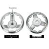 Chrome-Plated Cast Iron Handwheel with Keyway, Square Edge, Round Rim, and Rotating Handle