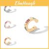 Chic Geometric Alloy Ear Clips With Multi-colored Rhinestones For Trendsetters