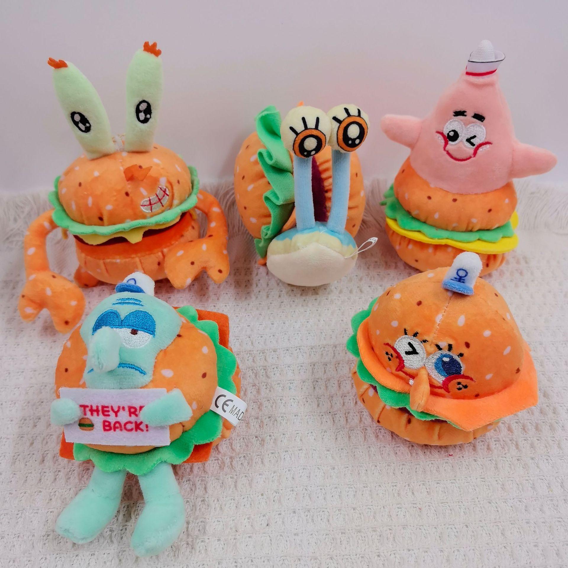 30 Pcs 10cm Cute Cartoon Plush Toy Keychains Hamburger Bag Charms Pendant Gifts For Kids