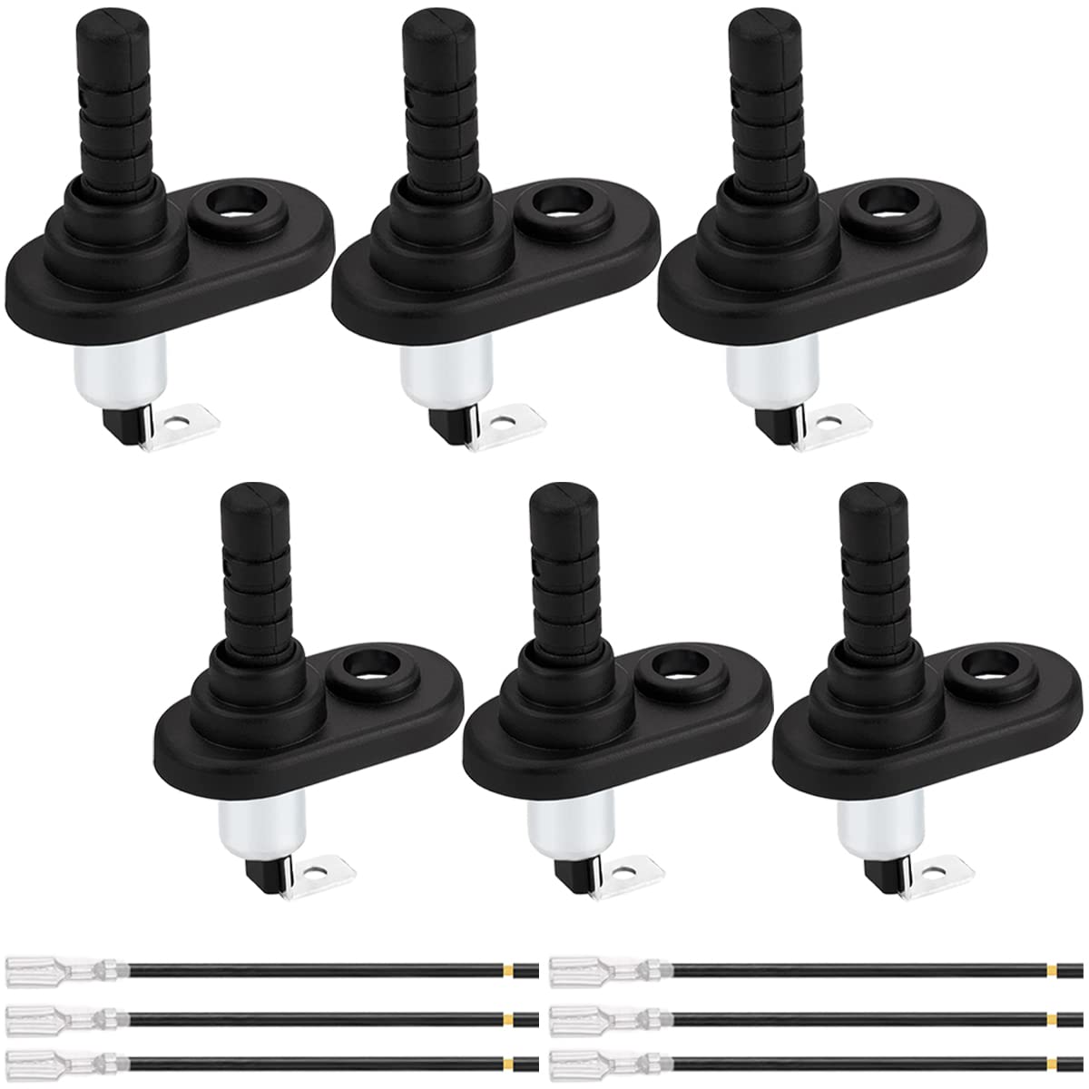 

MKBKLLJY 6 шт. 20A DC Фланцевый кнопочный выключатель для монтажа на стойку двери, никелированный