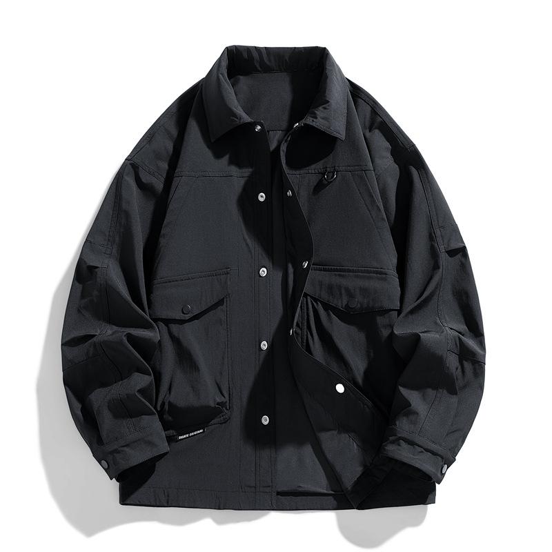 Jacket Men's Spring and Autumn New Multi-Pocket Cargo Jacket Trench Coat Couple Student Casual Outer Shirt