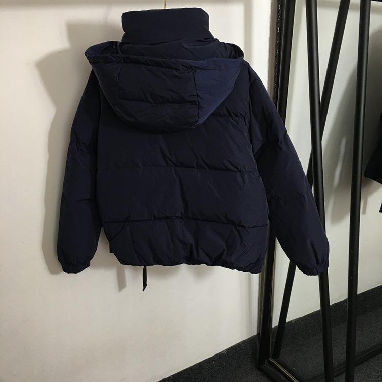 Autumn South Oil Season New Triangle Mark Decorative Pocket Hat Can Store Long Sleeve Hooded Down Jacket